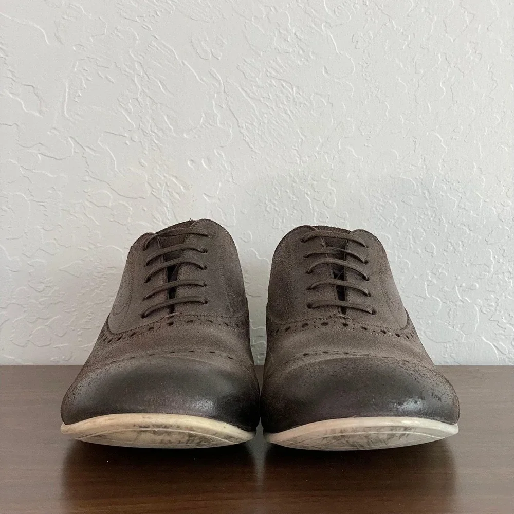Dolce‎ & Gabbana Francesina Crosta Cera Oxford Men 8.5 Brown Suede Brogue